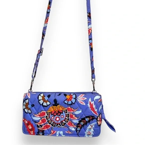 Title: Vera Bradley RFID Mural Garden Wristlet Wallet Coastal Boho Print Clutch - Picture 2 of 12